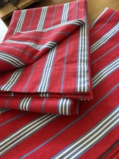 Pottery Barn Kids Drapery Panels Curtains 44x84" Red and Blue Stripe set of 2 