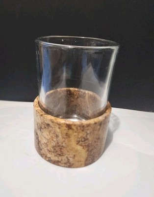 Brown Travertine Stone Glass Tumbler Holder Waterstone Bathroom