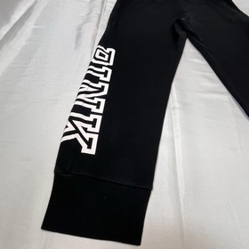 Victoria Secret Pink Women L Black Jogger Sweatpants Everyday Skinny Lounge Cozy