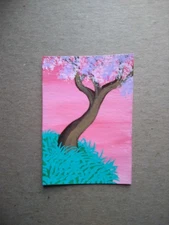 ACEO Original Acrylic Painting Landscape Miniature Art Card ATC Scenery 30