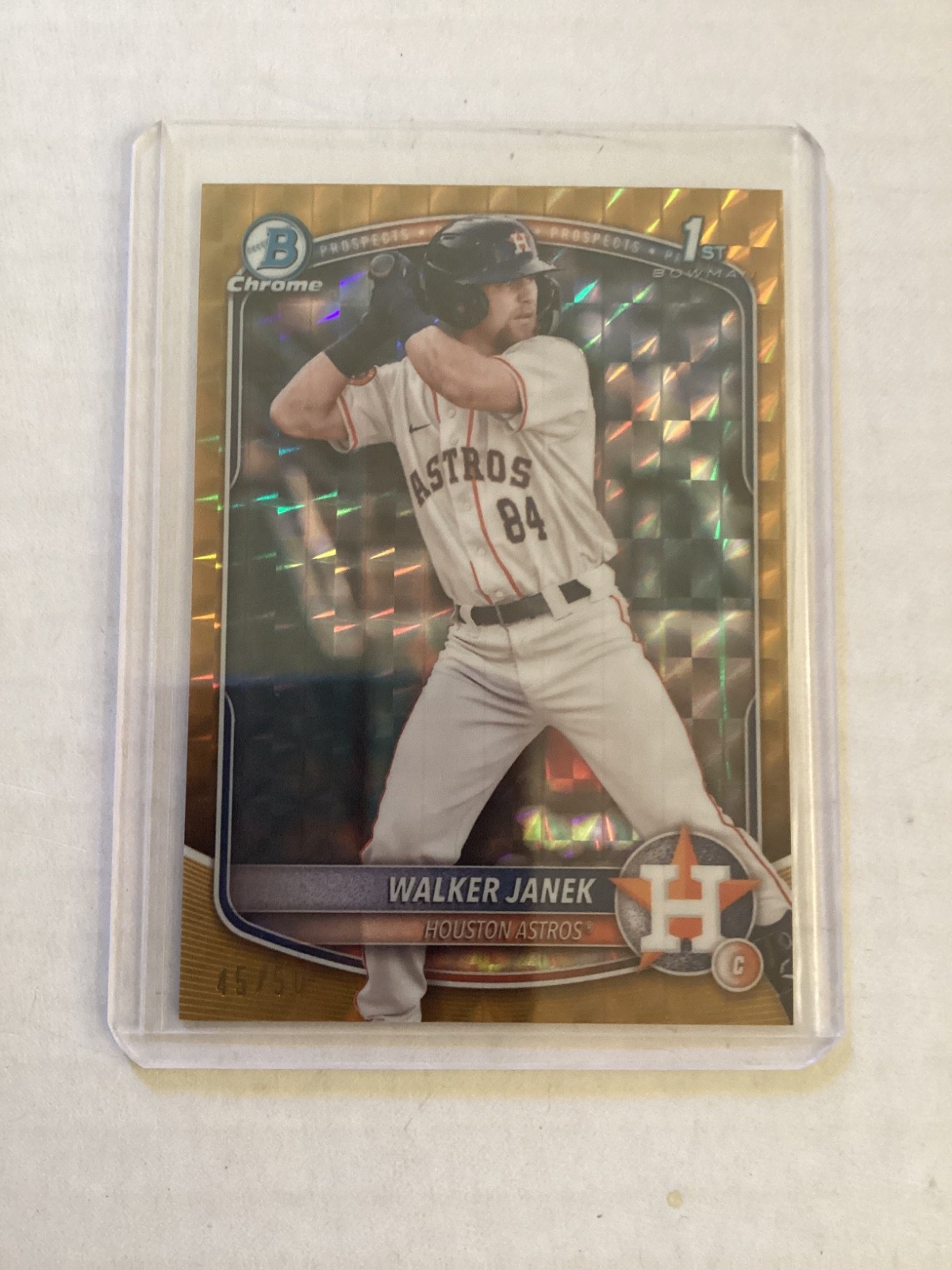 2025 Bowman Chrome Walker Janek Astros Gold Geometric Refractor 1st 45/50