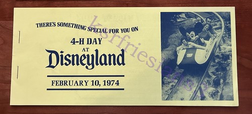 1974 DISNEYLAND 4-H YOUTH DAY ADVANCE ORDER FOR A JIMINY CRICKET TICKET BOOK