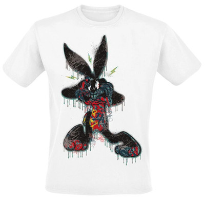BUGS BUNNY Dripping Paint white Looney Tunes Men Girl Round Neck T-Shirt
