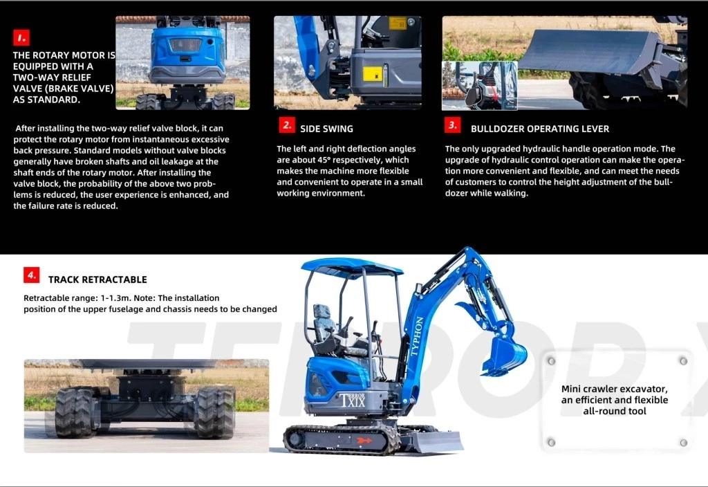 TYPHON TERROR XIX Mini Excavator 4000lbs Kubota D902 EPA Superior