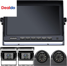 RV Backup Camera System with 7'' Quad Split 1080P Monitor for Truck Trailer Semi