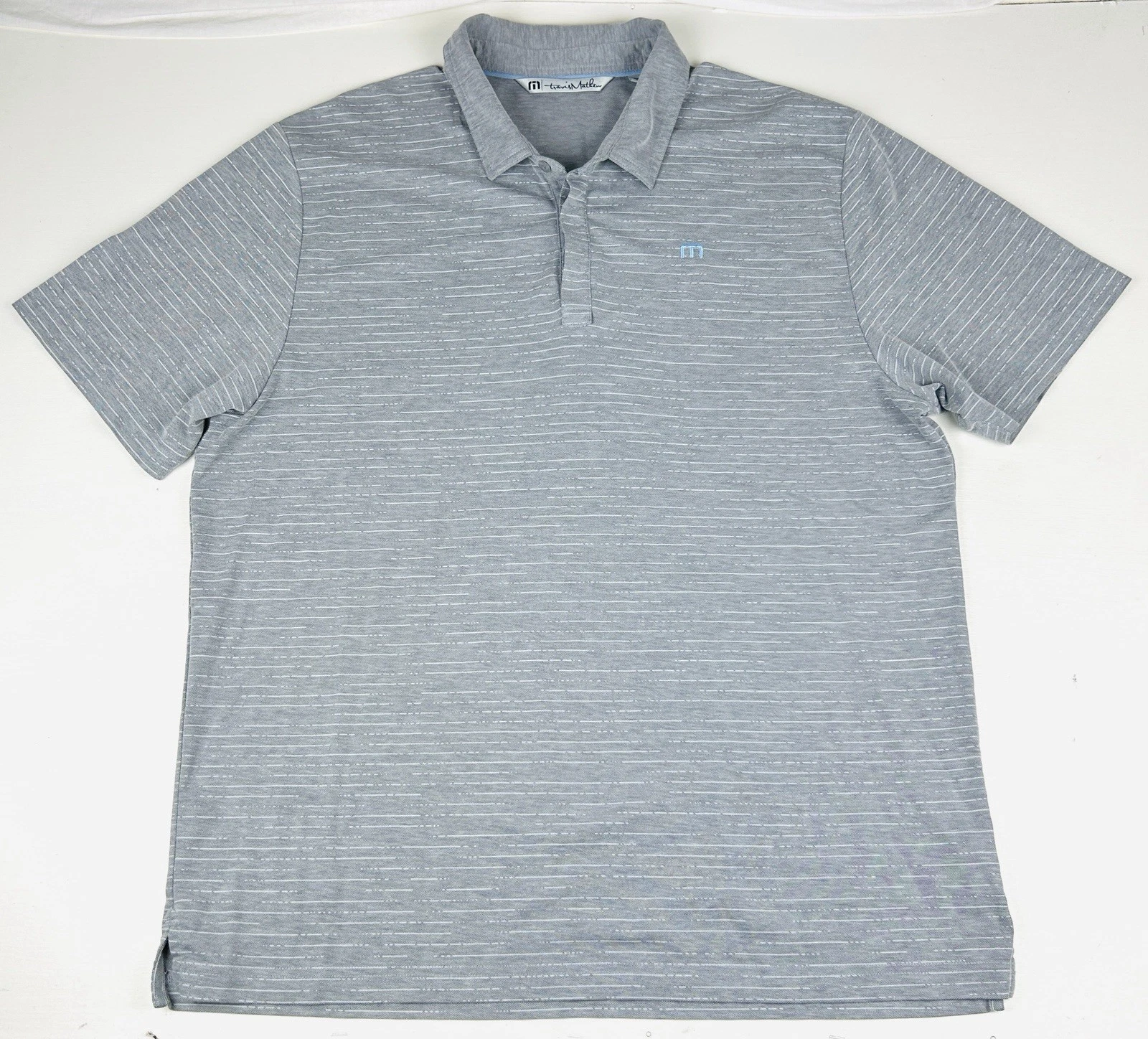 Travis Mathew Mens Golf Polo Shirt Sz 2XL Collared Gray Pima Cotton