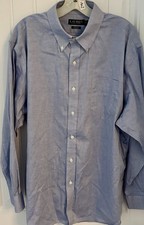 Lauren Ralph Lauren Men 17 1/2 34 35 Cotton Blue Classic Dress Shirt NWT F963
