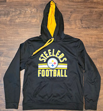 Pittsburgh Steelers Hoodie Mens Large Black Gold NFL Team Apparel Football