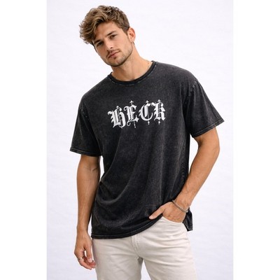 Psychic Circle Oddities HECK Shirt Acid Wash Black Gothic T-Shirt Unisex 2XL