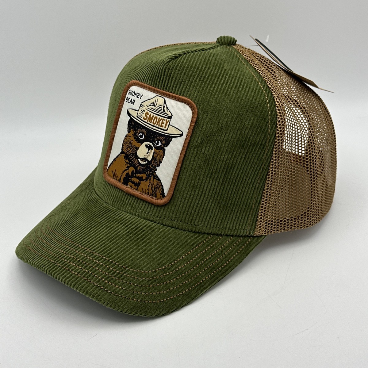 Authentic Smokey The Bear Patch Corduroy Mesh Snapback