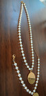 Necklace & Bracelet Set Faux Pearl & GoldTone Engraved w/Lords Prayer in Spanish — photo 4