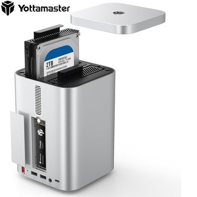 Yottamaster 2 Bay RAID USBC Festplattengehäuse Mit M.2 NVMe/SATA SSD Gehäuse SD