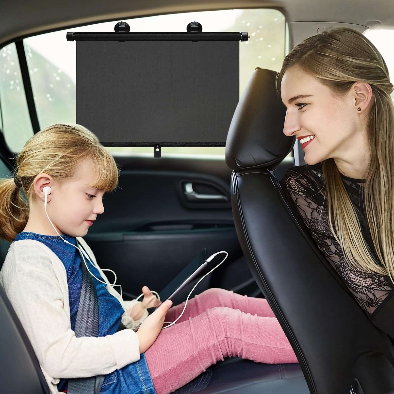 Car Window Shades - Side Window Sun Shade (2 Pack) Retractable Car Roller Sun...