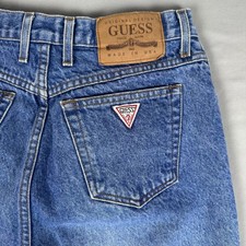 Vtg 90s Georges Marciano for Guess Style 24050 High Waisted Blue Jeans Sz 32