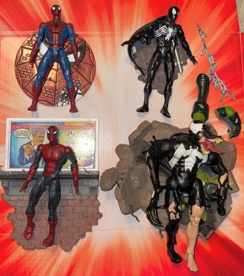 Spider-Man Classics Lot Symbiotic Amazing Fantasy Venom Mcfarlane Bases (Read)