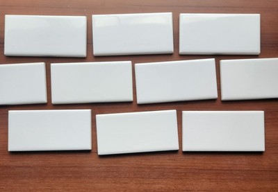 (10) American Olean Ice White #0025 Ceramic Subway Tile 3 x 6'' Inch Lot of 10 