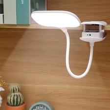 LED Desk Lamp with Clamp, Eye-Caring Clip on Lights for Home Office, 3000mAh ...