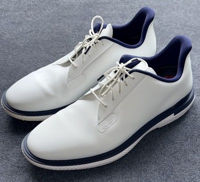 G/FORE Mens Gallivanter Golf Shoes White Navy Blue Spiked GMF000058 Size 12