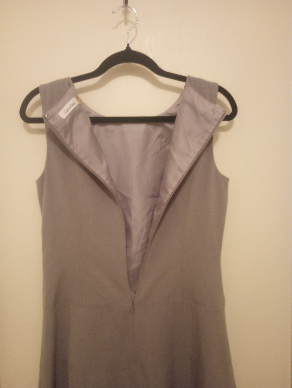 CALVIN KLEIN Solid Gray Sleeveless Sheath Dress S… - image 3