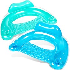Sloosh Inflatable Pool Floats Adult, 2 Pack Pool Chairs with Cup Holders,Blow up