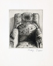 Rolf ESCHER, Kleines Sesselportrait - Radierung