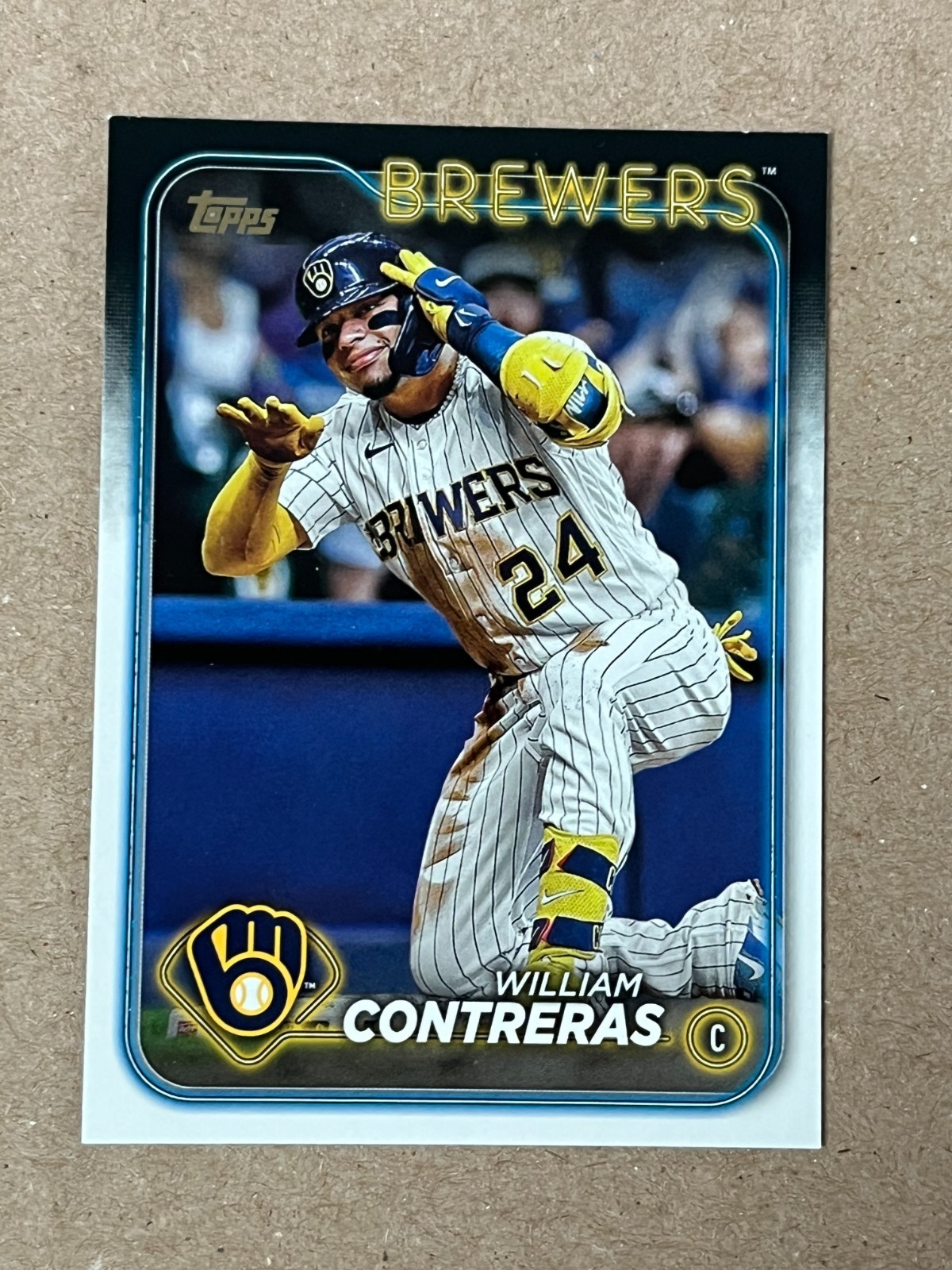 2024 Topps Series 1 William Contreras #61 Golden Mirror SSP Brewers 