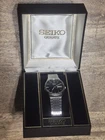 Vintage Rare Seiko SQ 8223-8009 Faceted Crystal Mens Quartz Watch