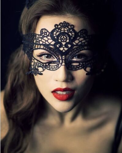 BLACK VENETIAN MASQUERADE HALLOWEEN PARTY LACE FANCY DRESS EYE SEXY MASK - Picture 1 of 1