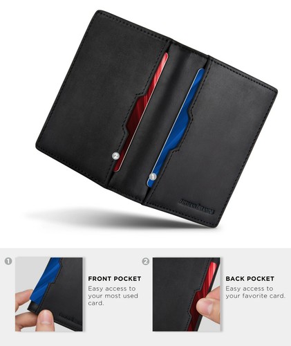 DEUTSCHE MARKEN Geldbörsen für Herren Slim Herren Leder RFID Schutz Minimalistische Karte - Bild 24 von 55