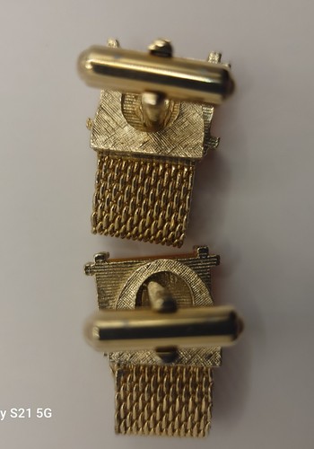 Vintage Cufflinks By Swank With Wrap and Orange Lucite Gold tone - Picture 6 of 7