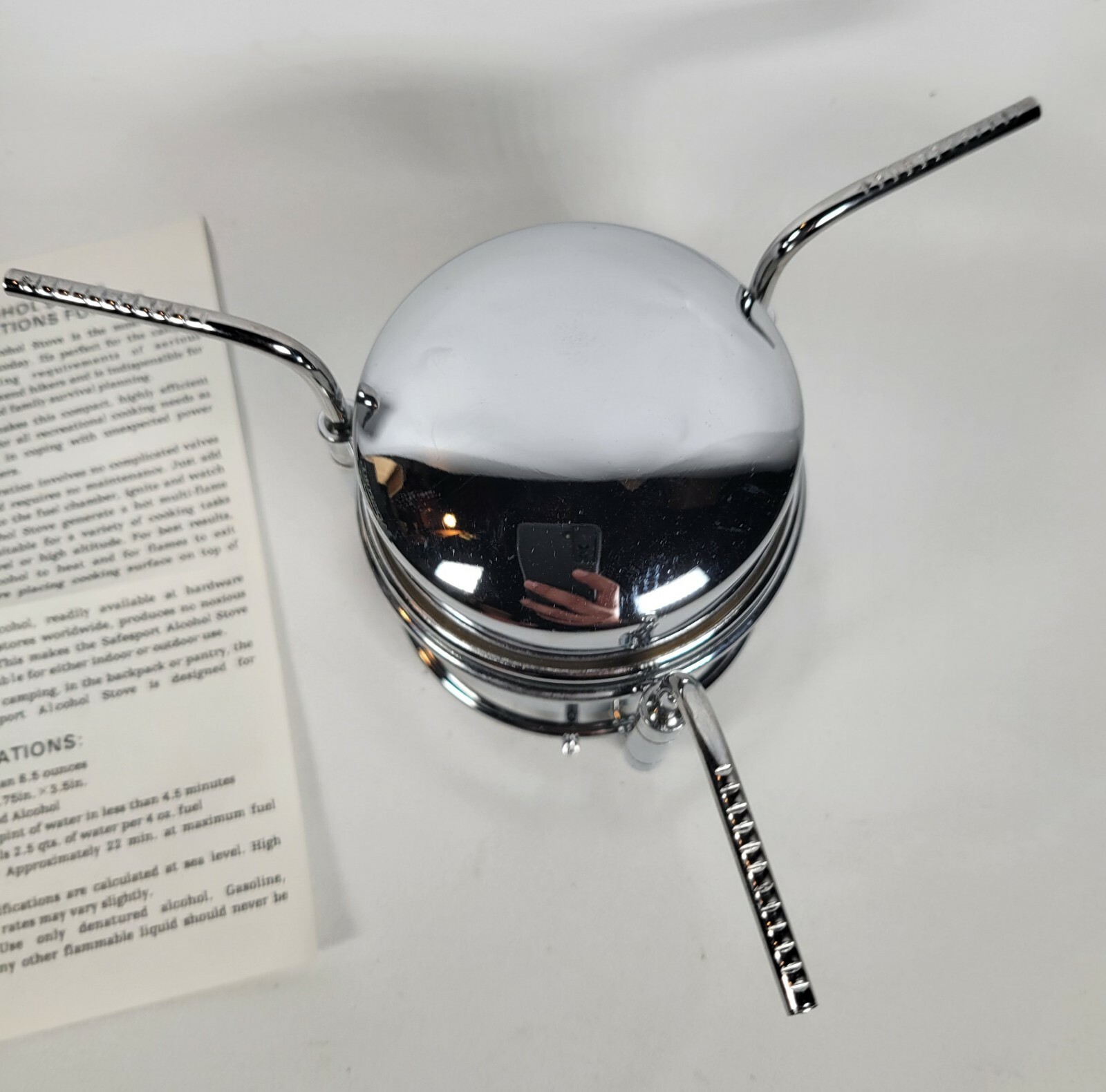 Vintage Safesport Compact Alcohol Camping Stove Stainless Folding