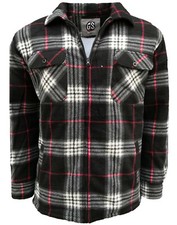 MENS LUMBERJACK CHECK COLLAR PADDED SHIRT THICK FUR LINED  WINTER WORK SHIRT