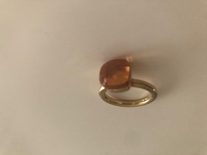 Goldener Ring Mit Apricot Farbenem Stein Im Pommellato Look Ebay