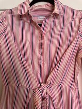 Calvin Klein Pink Striped Tie Front Shirt Dress Size 6