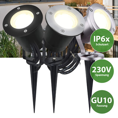 LED Erdspießleuchten Garten Spots Außenleuchten Gartenstrahler außen GU10 230V