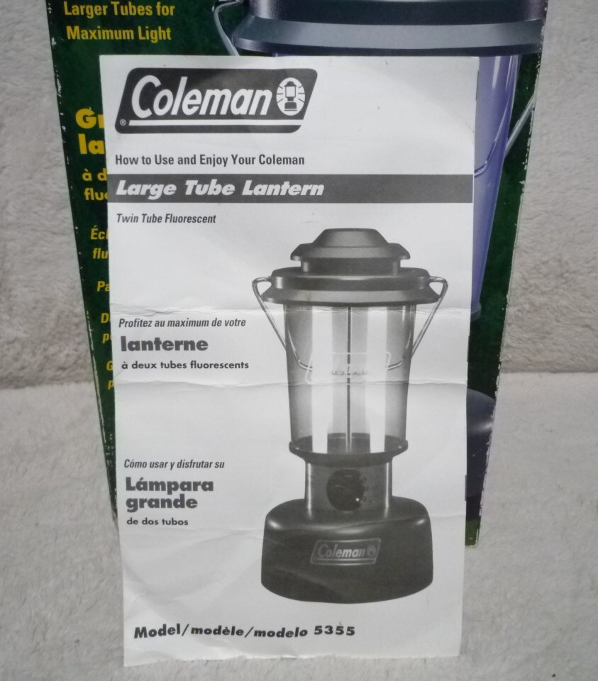 COLEMAN ~ LARGE TWIN TUBE FLUORESCENT LANTERN w/BOX & MANUAL
