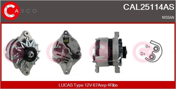 Casco Lichtmaschine Generator 67A 12V FüR Nissan Primera 1.6 CAL25114AS-image