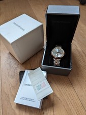 Emporio Armani AR1677 Mens Watch Silver and Rose Gold Tone 