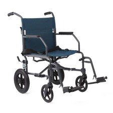Basic Steel 19" Transport Chair w/ Permanent Full-Length Arms  SA Footrest