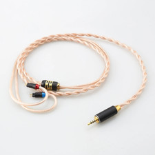 0.5M Double Shielded Copper Silver Mixe LITZ Headphone Cable 3.5mm Stereo 0.78mm
