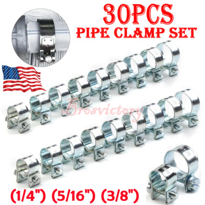 30PCS 11-16mm Fuel Injection Gas Line Hose Clamps Clip Pipe Clamp Kit US