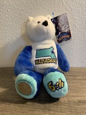 Limited Treasures Coin Bear, State Quarter Bear, Tag attached - MASSACHUSETTS A 