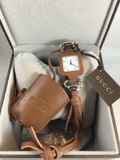AUTHENTIC GUCCI 1921 COLLECTION PENDANT WATCH STEEL LEATHER