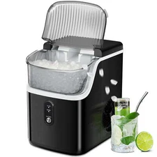 Nugget Ice Maker with Sonic Ice, 33lbs/24H, Self-Cleaning, Stainless Steel