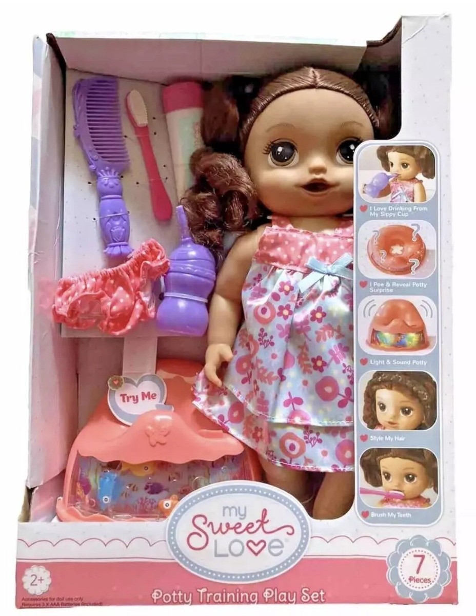 NEW! My Sweet Love Potty Training Doll and Play Brunette