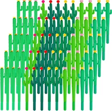 Handepo 100 Pcs Cactus Pens Cactus Shaped Roller Ball Flower Ballpoint Cute Writ