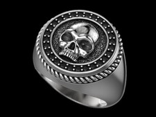 ANELLO TESCHIO PIETRE IN ARGENTO 925 SKULL RING STERLING SILVER CUSTOM HOT ROD