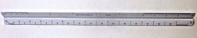 The C-Thru TS-656 Drafting Ruler 3 Sides Triangular Architect Engineer 12'' Vtg