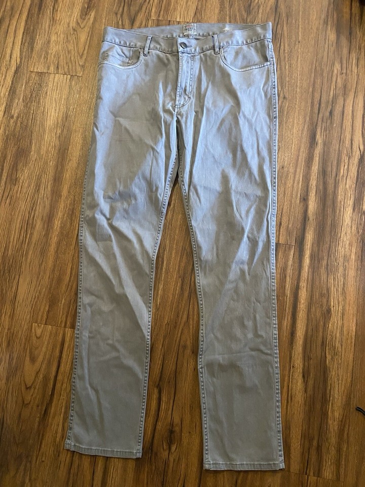 Faherty Pants Mens 34x33 Gray Chino Terry Stretch Slim Straight eBay