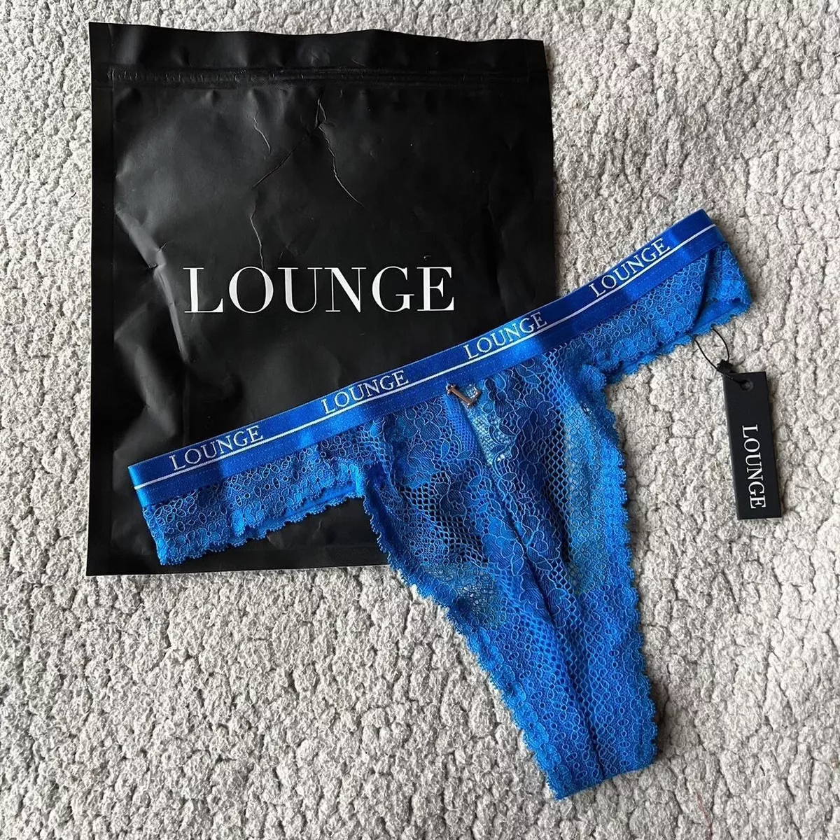 Lounge Underwear Cobalt Blue Liberty Balcony Thong. Lounge Underwear Thong.  XS